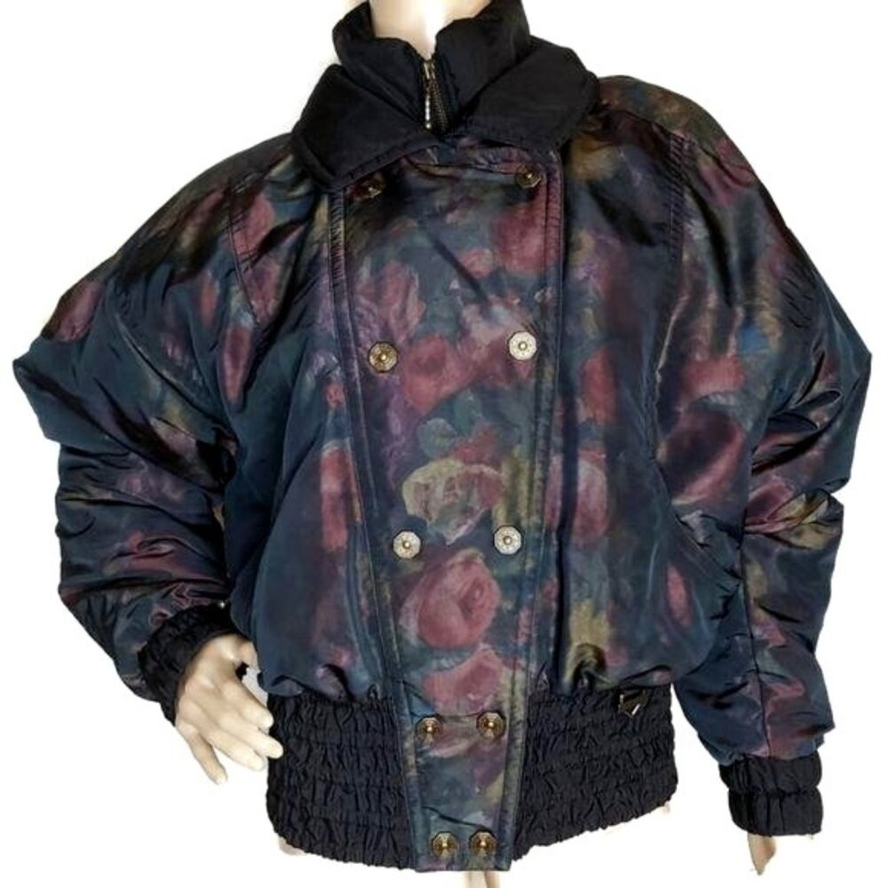 Fera skiwear vintage floral 80s 90s style ski slope jacket size 12 vintage